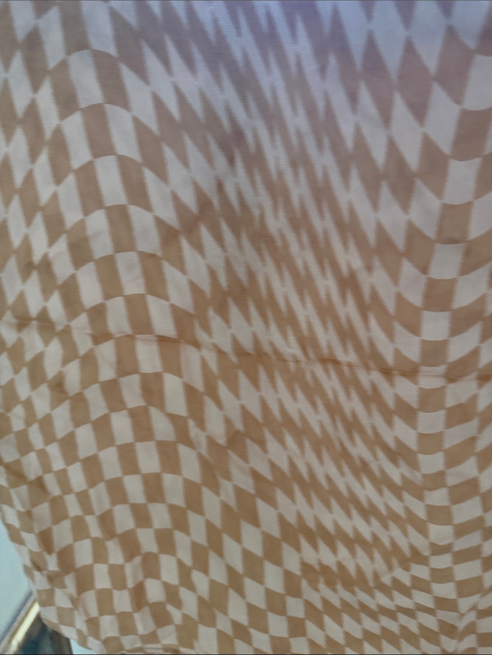Checkerboard Lightweight Scarf in Peach - Picture 2 of 3